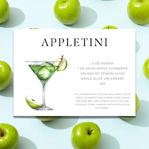 Appletini Cocktail Recipe Card | Recipe Card