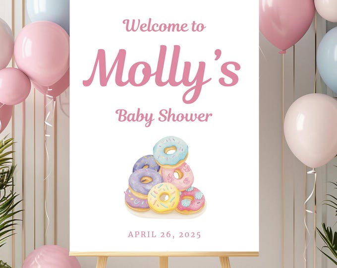 Baby Shower Welcome Sign | Donut Worry, a Baby is Coming!