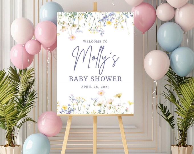 Baby Shower Sign- Wildflower Blooms