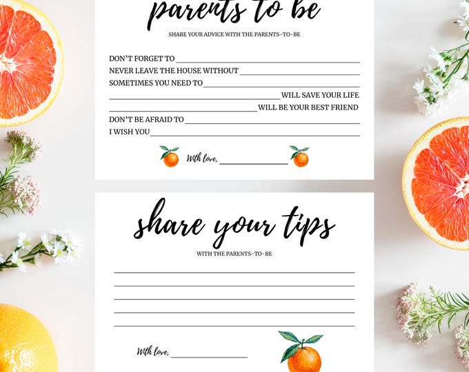 Baby Shower Advice Cards | A Little Cutie is on the Way