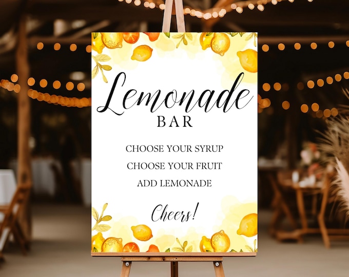 Lemonade Bar Sign | Graduations | Weddings | Parties