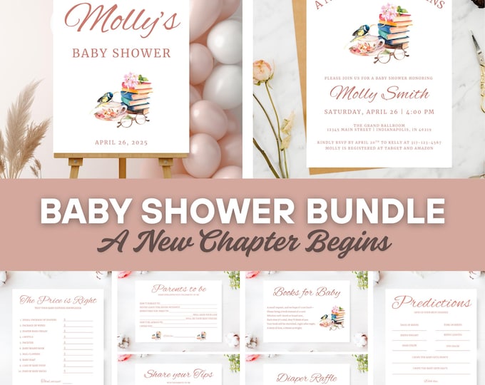 Baby Shower Bundle | A New Chapter Begins | Pink Books | FULL SET