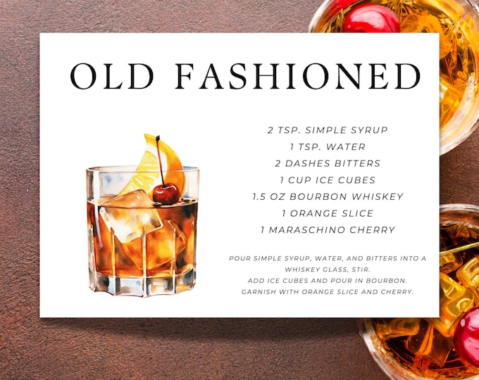 Old Fashioned Recipe Card