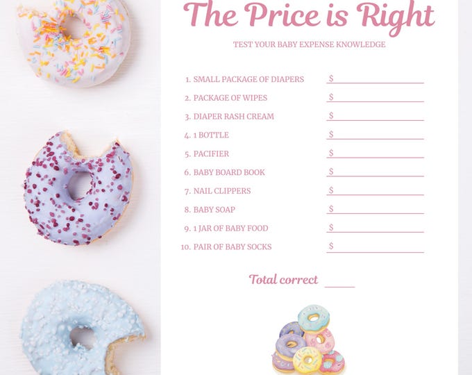 Baby Shower Game | The Price is Right | Donut Worry, a baby is coming!