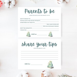 Cartes conseils pour baby shower - Un nouveau chapitre commence - Livres verts