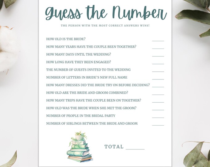 Bridal Shower Game | Guess the Number | A New Story Begins