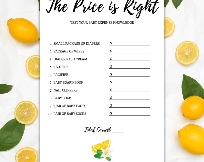 Baby Shower Game | The Price is Right | A Little Squeeze