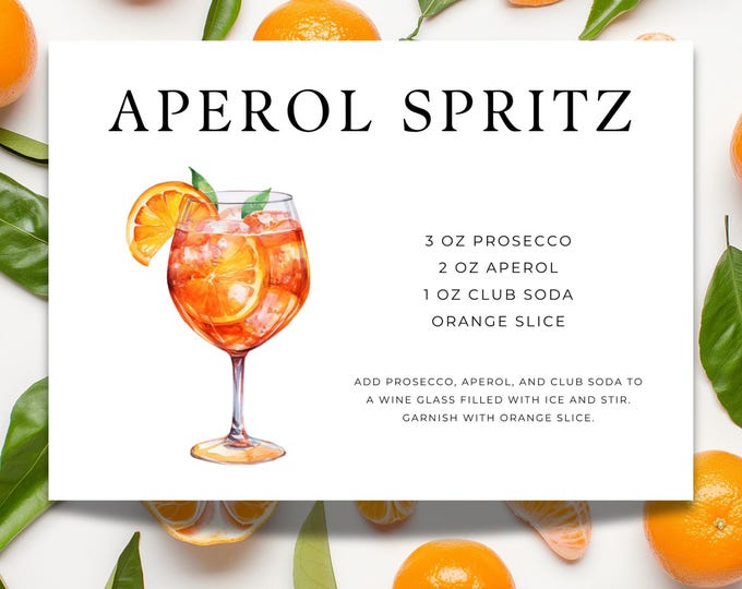 Aperol Spritz Recipe Card