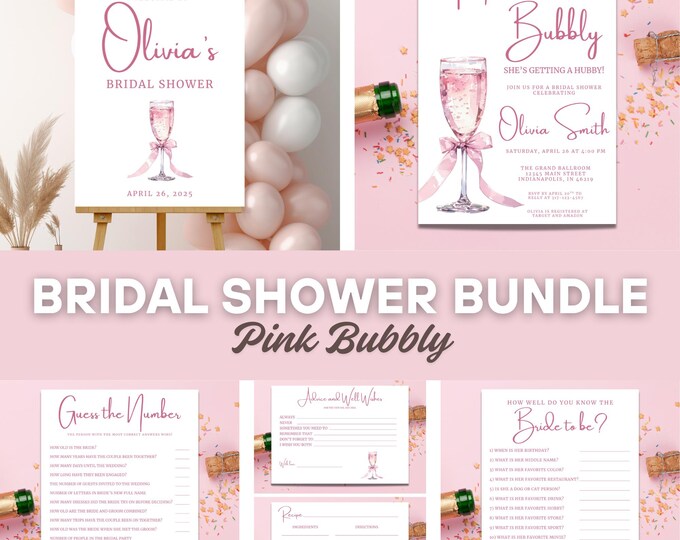 Bridal Shower Bundle | Pink Bubbly | FULL SET