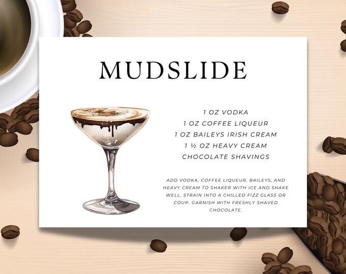 Mudslide Cocktail Recipe Card