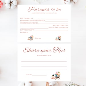 Advieskaarten voor babyshowers - 'Een nieuw hoofdstuk begint' - BEVAT 2 ITEMS