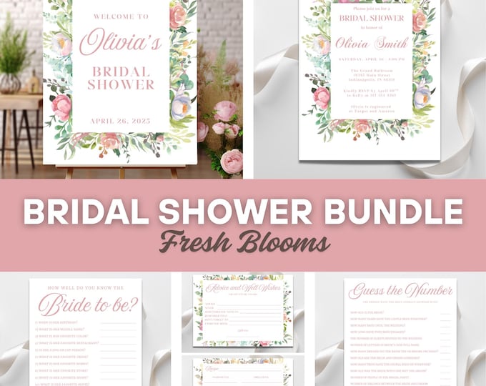 Bridal Shower Bundle | Fresh Blooms | Floral | FULL SET