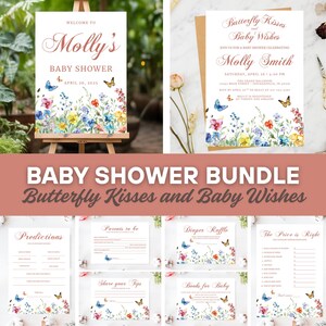 Baby Shower Bundle- Butterfly Kisses and Baby Wishes- FULL SET
