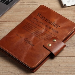 Waymaker Journal, Personalized Leather Portfolio, Mentor Gift, Leader Appreciation Gift, Thank You Gift, Teacher Appreciation Gift