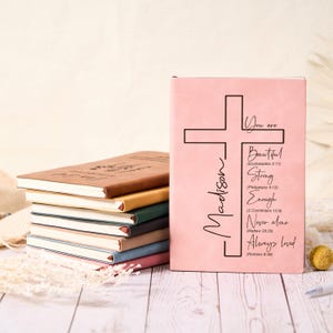 Personalized Prayer Journal for Women Bible Journal Notebook, Christian Journal for Girl Birth Flower Journal Name, Bible Study Journal Book