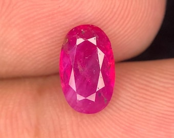 Certified Natural Ruby Loose Gemstone for Sale – Real Pinkish Red Ruby with Certification –1.44 Ct