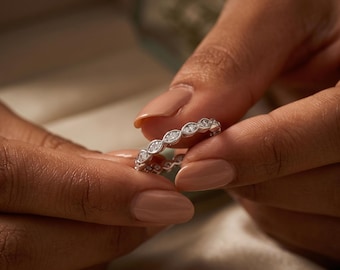 Fijne zilveren ring met zirkonia, minimalistische stapelbare ring voor vrouwen, verlovingsring, alledaags sieraad, cadeau voor haar