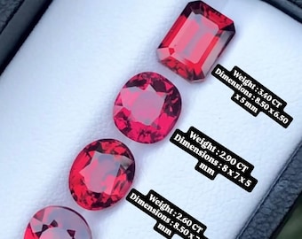 Natural Rose Garnet Lot Loose Gemstones for Sale – Pinkish Red Garnet Collection – 11.55 Ct