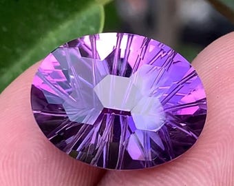 Natural Amethyst Laser Cut Loose Gemstone for Sale – Genuine Purple Amethyst – Precision Cut Stone – 12.20 Ct