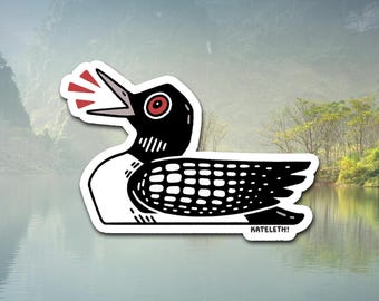 Yelling Loon / Stupid Canadian Wolf Bird Sticker