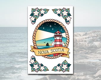 Nova Scotia Lighthouse Postcard: 4x6, Ready to Mail