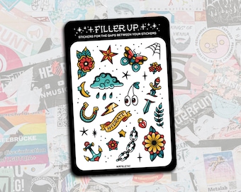 Filler Up Tattoo Flash Sticker Sheet