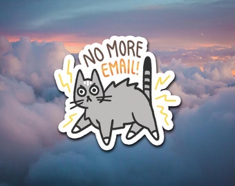 No More Email Funny Cat Sticker