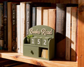 3D-Printed Books Tracker, Books Read This Year, Bookshelf Decor