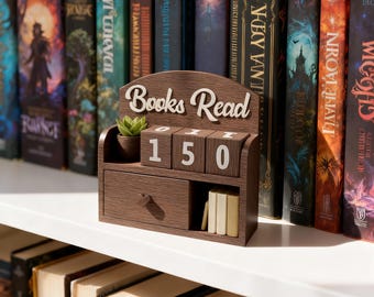Colorful 3D-Printed Book Tracker - Book Lovers Gift, Books Read This Year, Bookshelf Decor, Track Your Reading Journey in Style