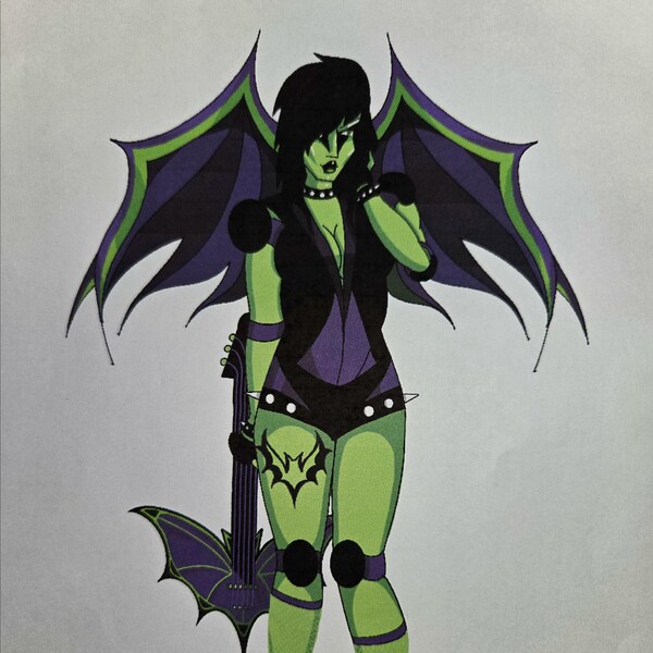 Punk Rock Alien Woman Digital Art Print - Transparent Background