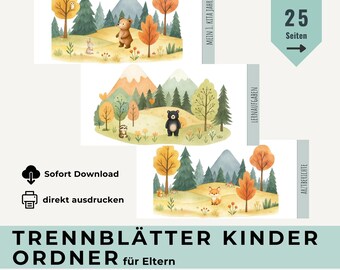 Children's folder divider templates for printing, developmental milestones, parent folder template PDF, folder labels for documents