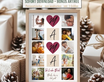 Colagem de fotos personalizada, presente para a mãe, pôster para a mãe, presentes dos filhos para a mãe no Dia das Mães, aniversário ou Natal.