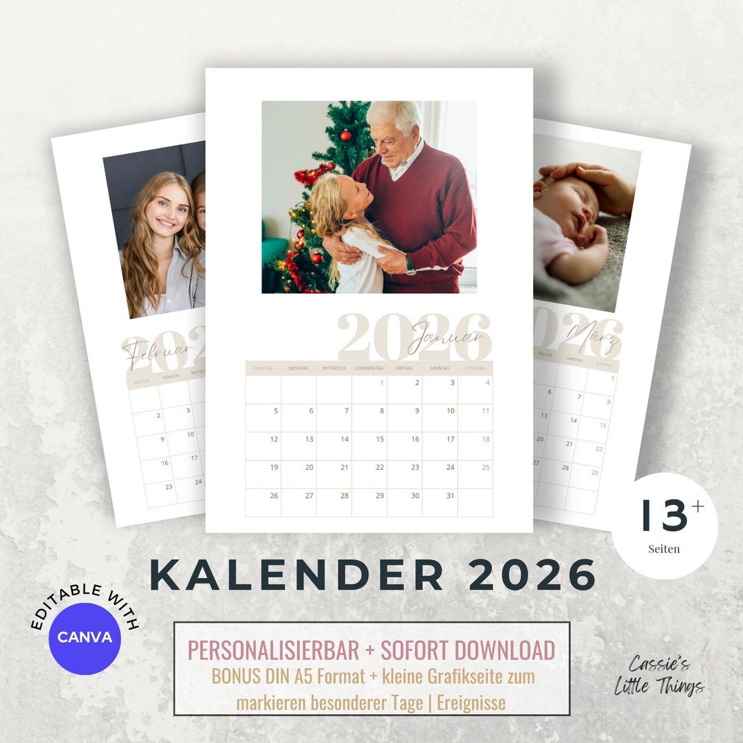 Jahreskalender 2026 Zum Ausdrucken Und Selbst Gestalten | Fotokalender ...