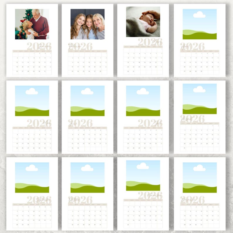 Jahreskalender 2026 Zum Ausdrucken Und Selbst Gestalten | Fotokalender