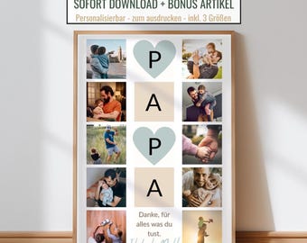 Personalized photo collage gift for Dad - DAD Poster - Gifts for Dad from children for Easter, Father's Day, birthday