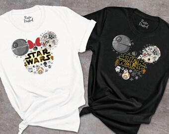 Star Wars Mickey Minnie Shirts, Disney Matching Tees, Star Wars Gift, Darth Vader T-shirt