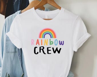 Rainbow Crew Tshirt, LGBT Matching Shirts, Pride Squad Tees, LGBTQ Friend Shirts, Homosexual Outfit