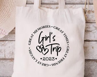 Girls Trip Tote Bags, Girls Travel Gift Bag, Cousin Vacation Tote Bag, Girls Beach Tote Bag, Aesthetic Tote Bag, Girls Weekend Bag,2025 Trip