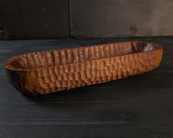 Hand Carved Sapele Vessel: The Scalloped Form | Sculptural Wabi Sabi Art