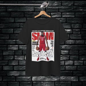 James Harden SLAM Tee Shirt, Houston Rockets, NBA Shirt, The BEARD, Basketball Graphic Tee, Vintage, Retro, Gift