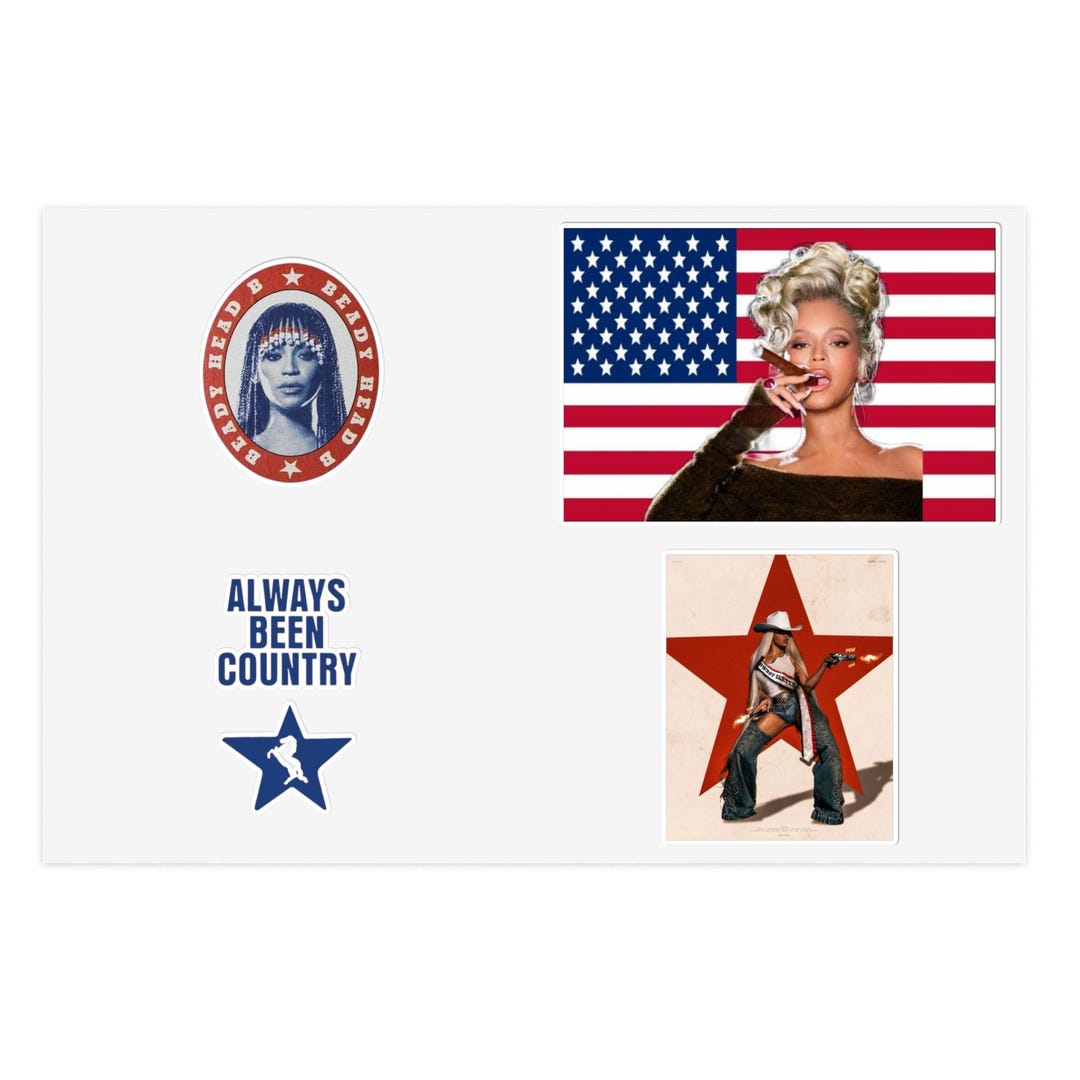 Cowboy Carter Beyonce Sticker Sheets - USA Theme, Americana Decor, Gift ...