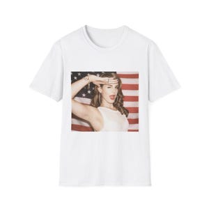 Patriotyczna koszulka z grafiką Lana Del Rey, koszulka w stylu vintage, koszulka unisex na wydarzenia Pride, koszulka 4 lipca, swobodny ubiór na każdą okazję