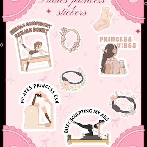 Pilates Sticker Combo Pack – Choose 2 Sets | Princess Vibes, Pilates Era, Motivation & More