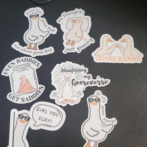 Funny Goose Sticker Set – Gen Z Humor, Self-Care Vibes & Meme Puns | Waterproof Stickers for Laptop, Water Bottle, Journal | Funny stickers