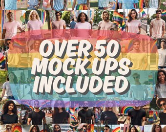 50+ Mockups Pride, T-Shirt Mockup, Gay Model, Mockup LGBTQ+ queer, Diverse Mockup, LGBTQ, PNG, Digital Files,