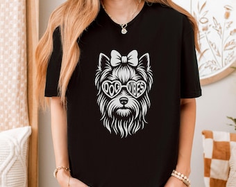 Yorkie Dog Mom Shirt, Funny Dog Vibes Tee, Cute Gift for Yorkshire Terrier Lover, Dog Owner Graphic Shirt, Small Dog Breed Apparel