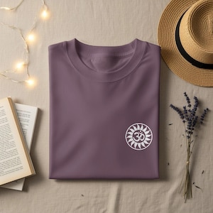 Comfort Color Om Symbol Sun T-Shirt, Spiritual Tee, Yoga Shirt, Meditation Top, Hindu Gift, Religious Apparel, Zen Shirt, Minimalist Design