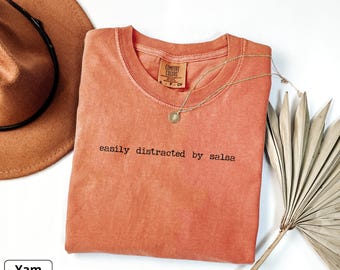 Salsa T-Shirts, Funny Distracted By Salsa T-Shirts, Dance Lover Gifts, Latina Dance Tee, Social Dance Shirt, Gift for Dancer