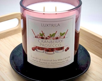 Cranberry Prosecco 11 oz Coconut Soy Wax Candle