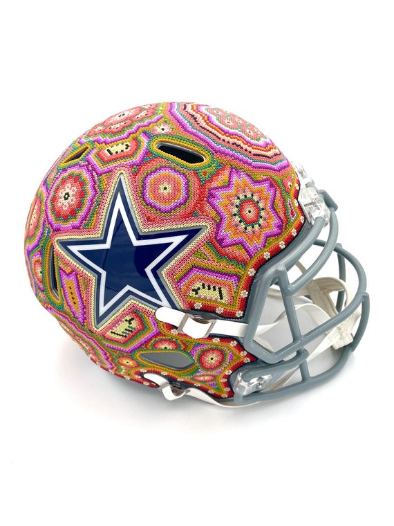 decorative football helmets Huichol Beaded Dallas Cowboys NFL Helmet: Handmade Art